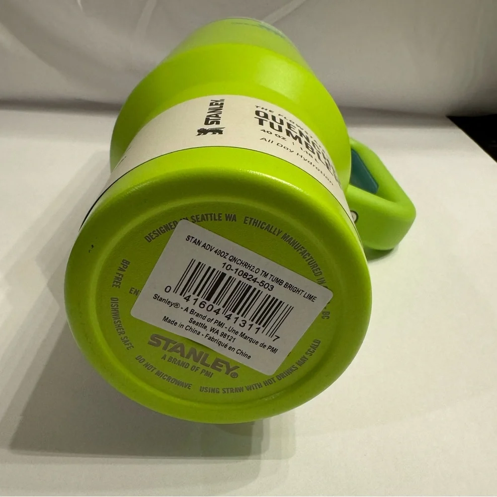 Bright Lime Stanley Authentic The 40 Oz Quencher H2.0 Flowstate Tumbler NWT - Picture 6 of 11